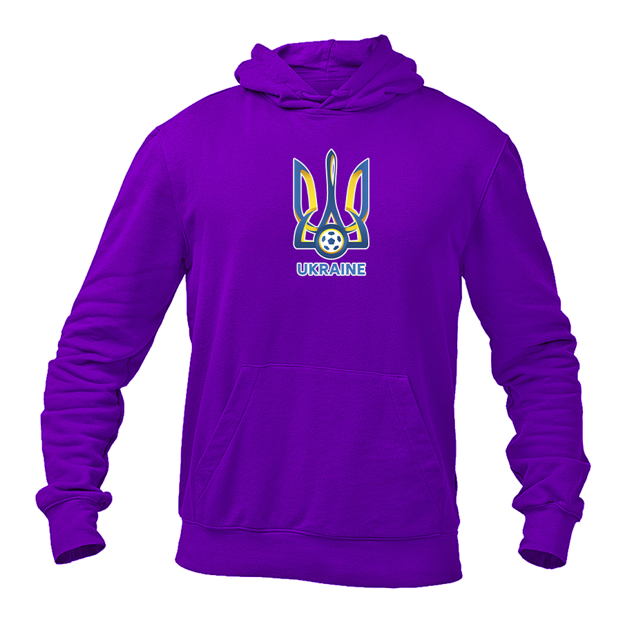 Men's Ukraine National Football Soccer Team Softstyle Midweight Hooded Sweatshirt